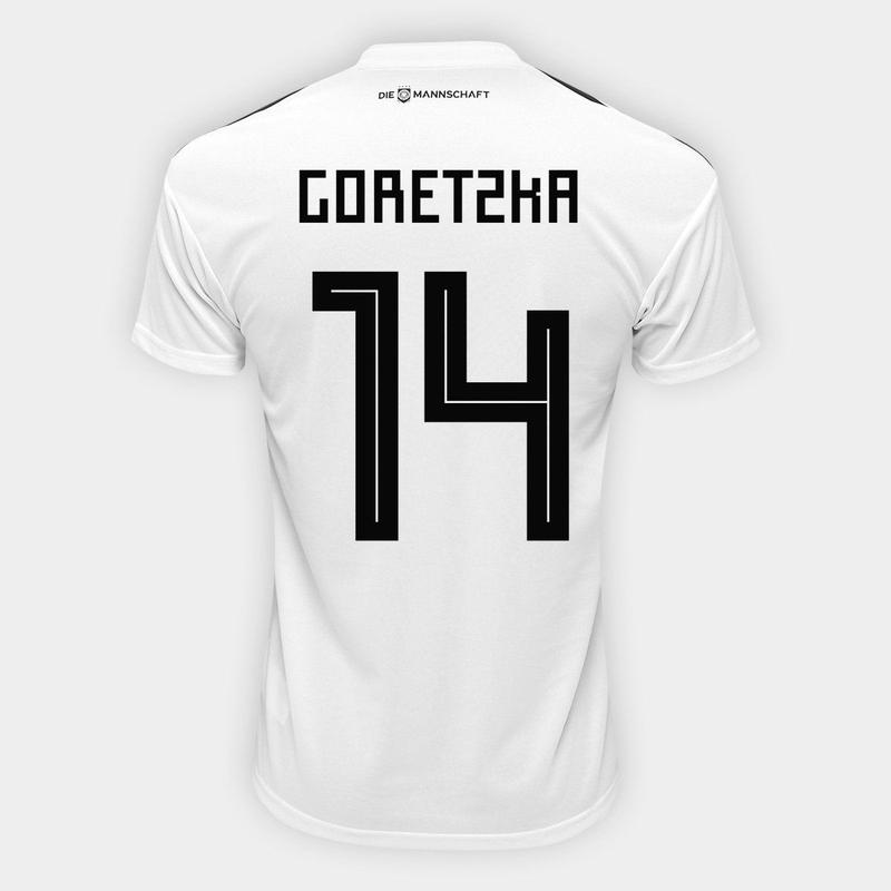 ドゥラメンテゼッケン Camisa Seleção Alemanha Home 2018 n 14 Goretzka - Torcedor Adidas